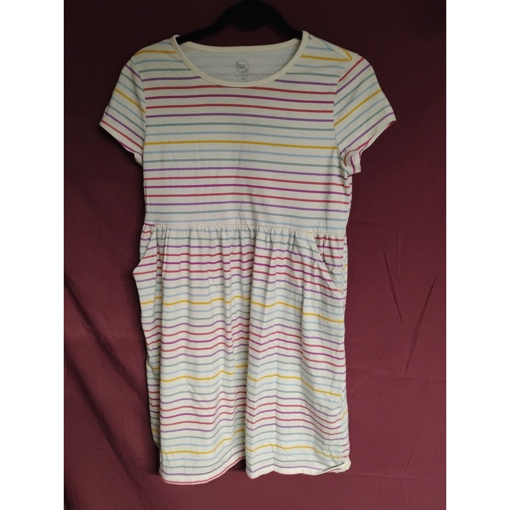 Wonder Nation Dress Lot 2 Girls Size XL 14-16 Pockets Rainbow Twins Striped